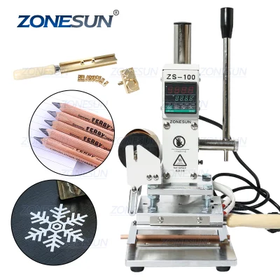 Zonesun Zs-100b Dual Use Hot Foil Stamping Machine Manual Bronzing Machine for PVC Card Leather Pencils Paper Stamping Machine